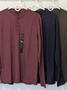 🧥 Banana Republic Men's Thermal Shirt Bundle - 3 NWT - Size M - Crew + 2 Henley